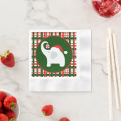Serviette En Papier Festive Noël blanc éléphant (En situation)