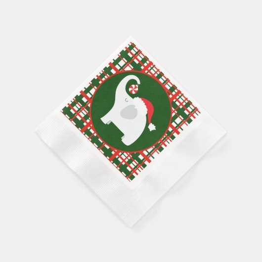Serviette En Papier Festive Noël blanc éléphant (Coin)