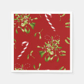 Serviette En Papier Festive Noël Mistletoe Vacances Verdure (Devant)