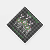 Serviette En Papier Festive Noël zèbres, xmas couronne, plaid gris (Coin)