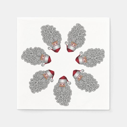 Serviette En Papier Festive Père Noël Ring Fête (Devant)