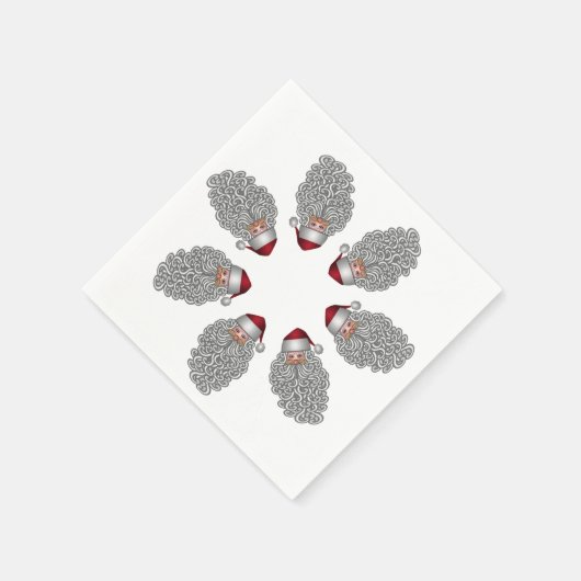 Serviette En Papier Festive Père Noël Ring Fête (Coin)