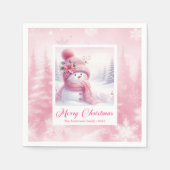 Serviette En Papier Festive Pinkmas Kids Cozy Winter Scene Party Xmas (Devant)