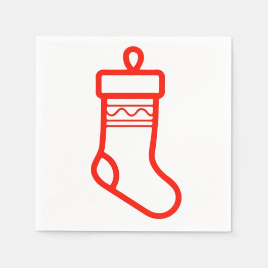 Serviette En Papier Festive Red Christmas Stocking - Party Deco (Devant)
