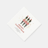 Serviette En Papier Festive Red & Gold Nutcracker Noël (Coin)