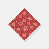 Serviette En Papier Festive Red Minimal Noël Cookie (Coin)
