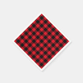 Serviette En Papier Festive Red Plaid Motif Holiday (Coin)