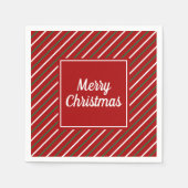Serviette En Papier Festive Red Stripes Motif Noël (Devant)