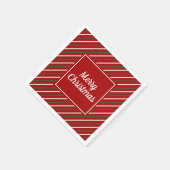 Serviette En Papier Festive Red Stripes Motif Noël (Coin)