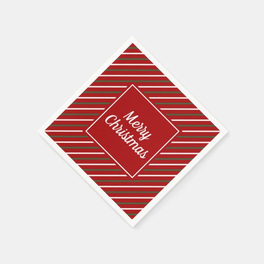 Serviette En Papier Festive Red Stripes Motif Noël (Coin)