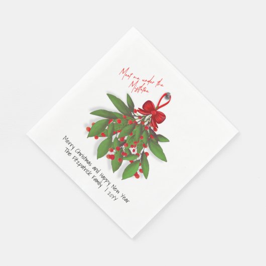Serviette En Papier Festive Rencontrez-moi sous le Mistletoe Noël (Coin)