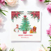 Serviette En Papier Festive rouge de Noël