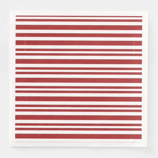 Serviette En Papier Festive rouge et blanc rayé (Devant)