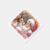 Serviette En Papier Festive Santa Claus Rudolph Christmas Party Dinner (Coin)