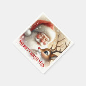 Serviette En Papier Festive Santa Claus Rudolph Holiday Dinner Party  (Coin)