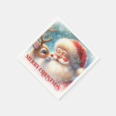 Serviette En Papier Festive Santa Claus Rudolph Holiday Napkins Dinner (Coin)