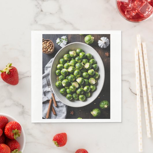 Serviette En Papier Festive sprouts, napkins (En situation)
