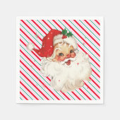 Serviette En Papier Festive Stripe Retro Père Noël (Devant)