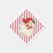 Serviette En Papier Festive Stripe Retro Père Noël (Coin)