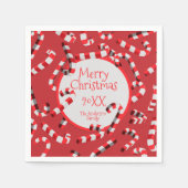 Serviette En Papier Festive Sucres de canne rouge et blanc Noël (Devant)