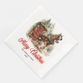 Serviette En Papier Festive winter scene napkin traditional holiday  (Coin)