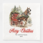 Serviette En Papier Festive winter scene napkin traditional holiday  (Devant)