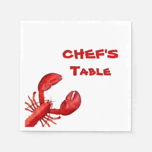 Serviette En Papier Fête à ébullition de langouste rouge blanc (Devant)
