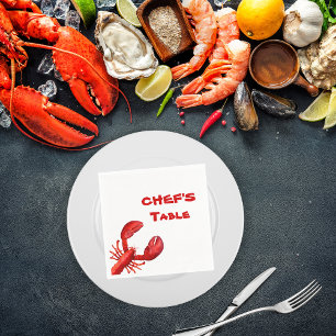 Serviette En Papier Fête à ébullition de langouste rouge blanc