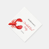 Serviette En Papier Fête à ébullition de langouste rouge blanc (Coin)