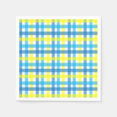 Serviette En Papier Fête à rayures bleues et jaunes cool (Devant)