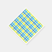 Serviette En Papier Fête à rayures bleues et jaunes cool (Coin)