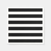 Serviette En Papier Fête à rayures noir et blanc (Devant)