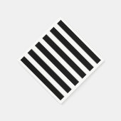 Serviette En Papier Fête à rayures noir et blanc (Coin)
