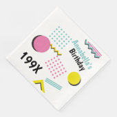 Serviette En Papier Fête à thème rétro Memphis 90 (Coin)