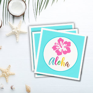 Serviette En Papier Fête Aloha Luau Tropical Hibiscus Été Papier