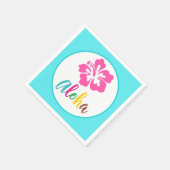 Serviette En Papier Fête Aloha Luau Tropical Hibiscus Papier Été (Coin)