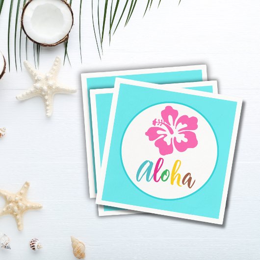 Serviette En Papier Fête Aloha Luau Tropical Hibiscus Papier Été
