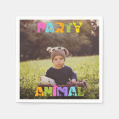 Serviette En Papier Fête Animal Anniversaire Photo personnalisée (Devant)