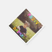 Serviette En Papier Fête Animal Anniversaire Photo personnalisée (Coin)