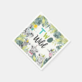 Serviette En Papier Fête Animaux Safari Deux garçons sauvages Annivers (Coin)