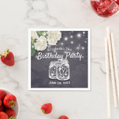 Serviette En Papier Fête Anniversaire Mason Jars String Fleurs (En situation)