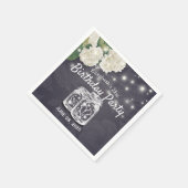 Serviette En Papier Fête Anniversaire Mason Jars String Fleurs (Coin)