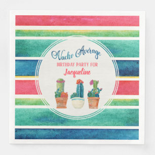 Serviette En Papier Fête Anniversaire Nacho Moyenne Pots Cactus
