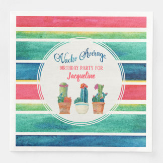 Serviette En Papier Fête Anniversaire Nacho Moyenne Pots Cactus