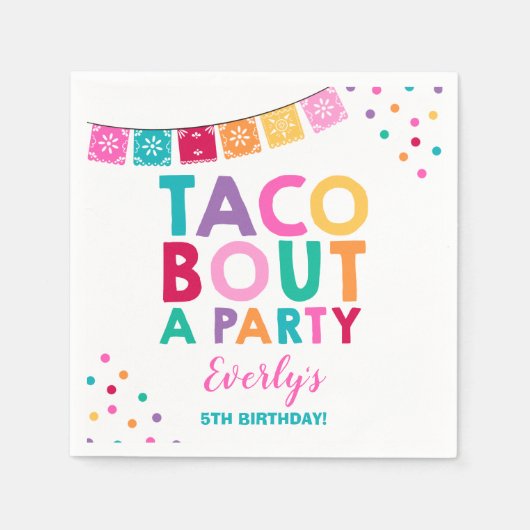 Serviette En Papier Fête Anniversaire Napkin Taco Bout Une fête (Devant)