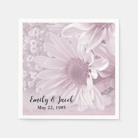 Serviette En Papier Fête Anniversaire Rose Daisy (Devant)