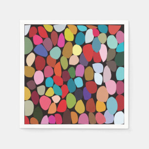 Serviette En Papier Fête aux Cercles Abstraits Colorés