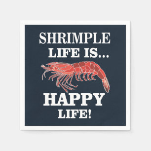 Serviette En Papier Fête aux crevettes poissons fruits de mer