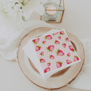 Serviette En Papier Fête aux fruits rouges rose vert fraise