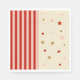Serviette En Papier Fête aux rayures et étoiles du cirque FunHaus